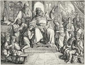 Carlomagno enseñando a los niños en su corte de Oskar Pletsch